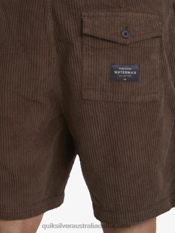 Quiksilver Men Waterman Cordy Corduroy Shorts H2N4B875 dark earth