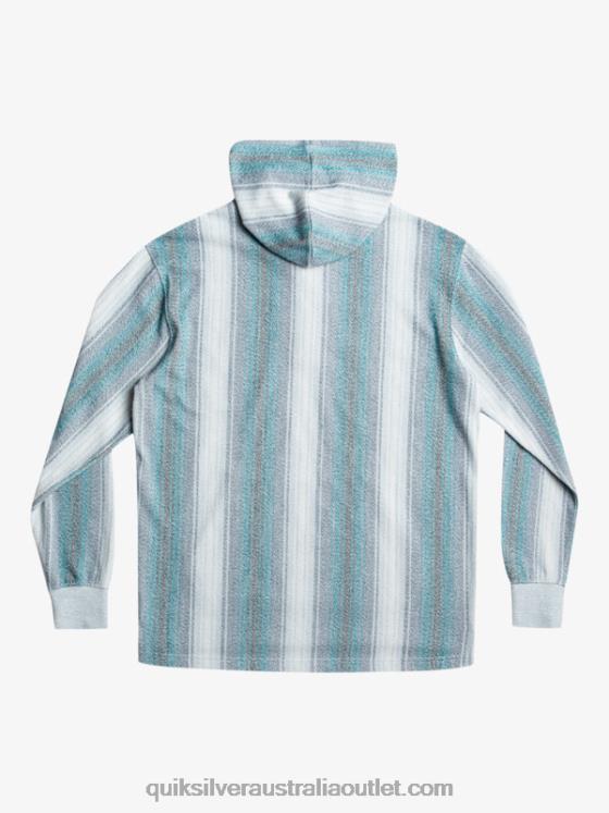 Quiksilver Men Baja Henley Hoodie H2N4B1098 moroccan blue baja stripe