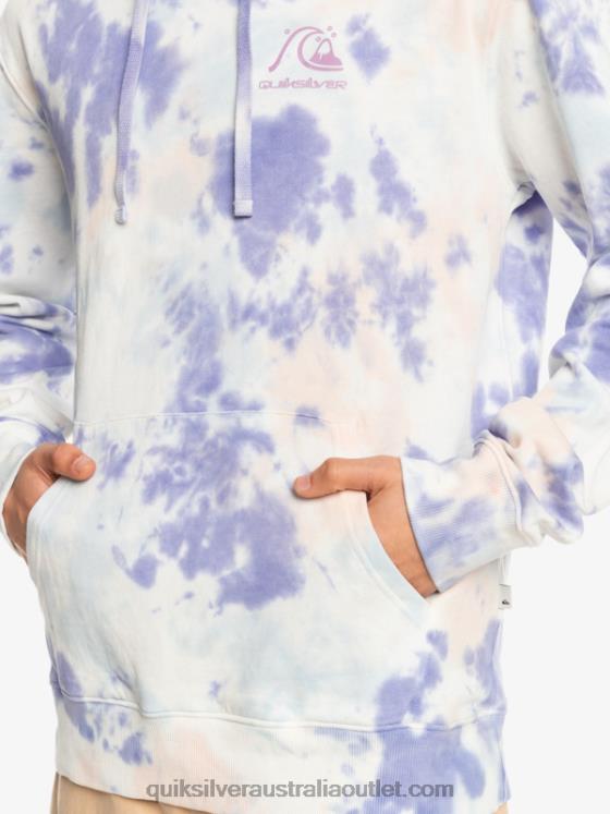 Quiksilver Men Cloudy Tie-Dye Hoodie H2N4B1502 peach whip cloudy tie dye