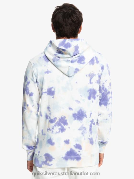 Quiksilver Men Cloudy Tie-Dye Hoodie H2N4B1502 peach whip cloudy tie dye