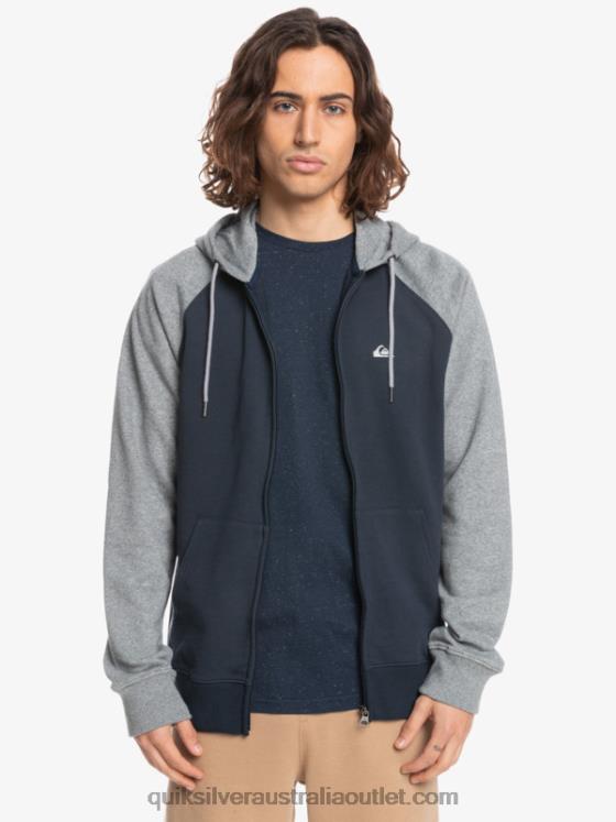 Quiksilver Men Essentials Zip Up Hoodie H2N4B1514 light grey heather/black