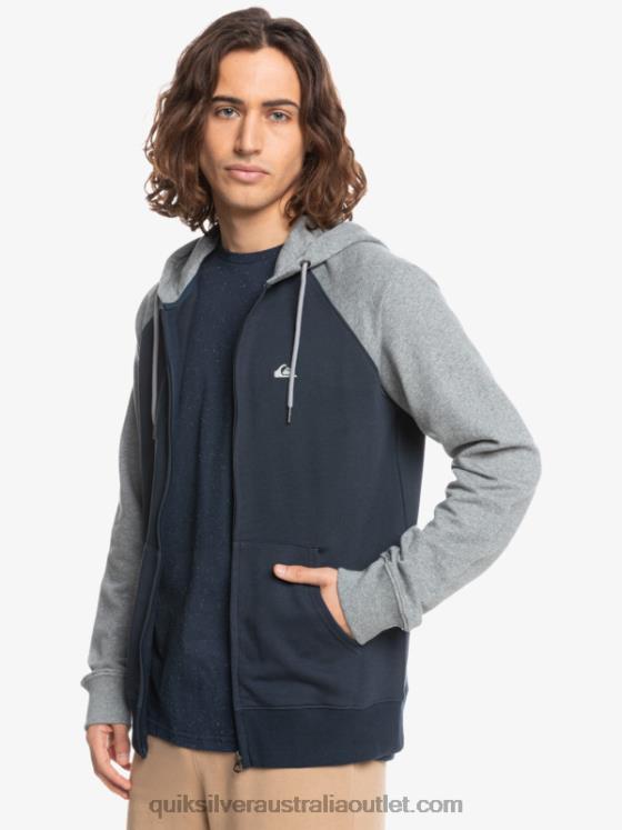 Quiksilver Men Essentials Zip Up Hoodie H2N4B1514 light grey heather/black