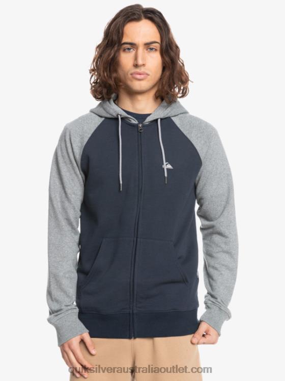 Quiksilver Men Essentials Zip Up Hoodie H2N4B1514 light grey heather/black