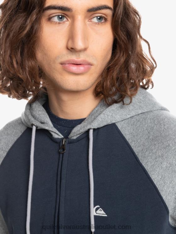 Quiksilver Men Essentials Zip Up Hoodie H2N4B1514 light grey heather/black