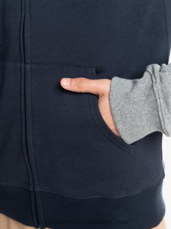 Quiksilver Men Essentials Zip Up Hoodie H2N4B1514 light grey heather/black