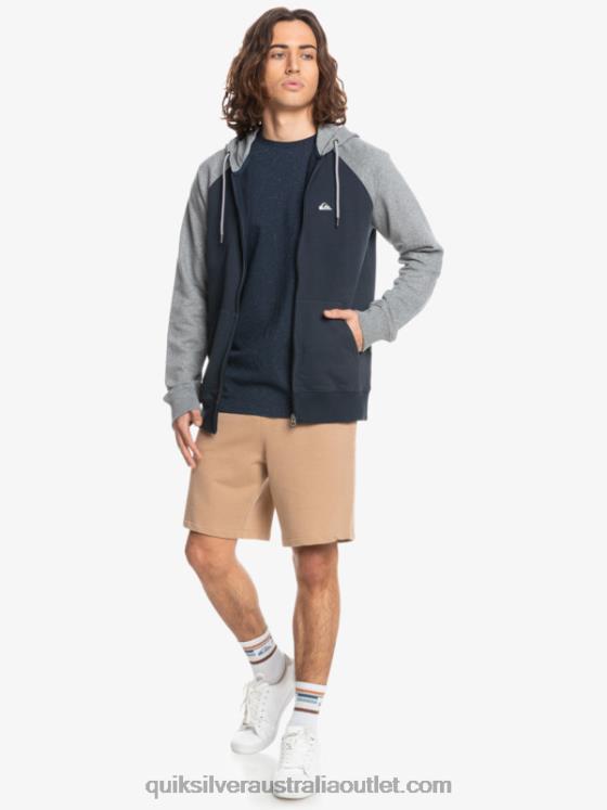 Quiksilver Men Essentials Zip Up Hoodie H2N4B1514 light grey heather/black