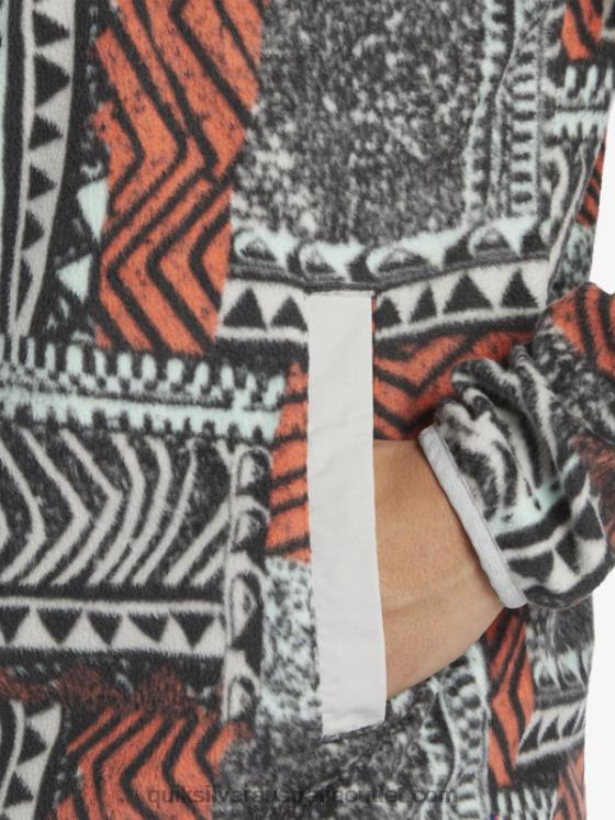 Quiksilver Men No Destination Snap Fleece Pullover H2N4B1041 fresh salmon blown out