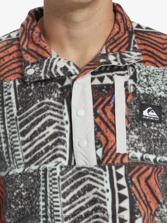 Quiksilver Men No Destination Snap Fleece Pullover H2N4B1041 fresh salmon blown out