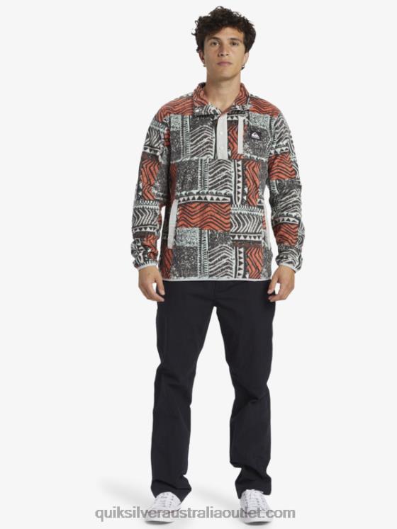 Quiksilver Men No Destination Snap Fleece Pullover H2N4B1041 fresh salmon blown out
