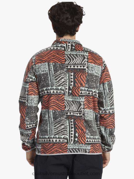 Quiksilver Men No Destination Snap Fleece Pullover H2N4B1041 fresh salmon blown out