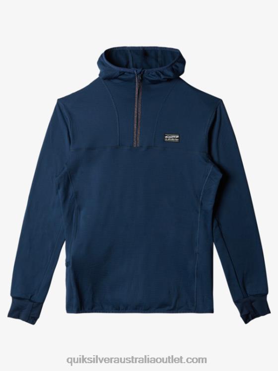 Quiksilver Men Steep Point Quarter-Zip Fleece Hoodie H2N4B1873 insignia blue