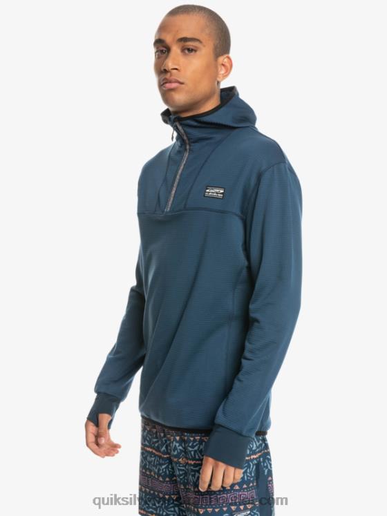 Quiksilver Men Steep Point Quarter-Zip Fleece Hoodie H2N4B1873 insignia blue