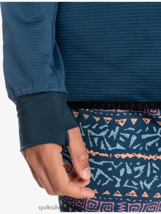 Quiksilver Men Steep Point Quarter-Zip Fleece Hoodie H2N4B1873 insignia blue