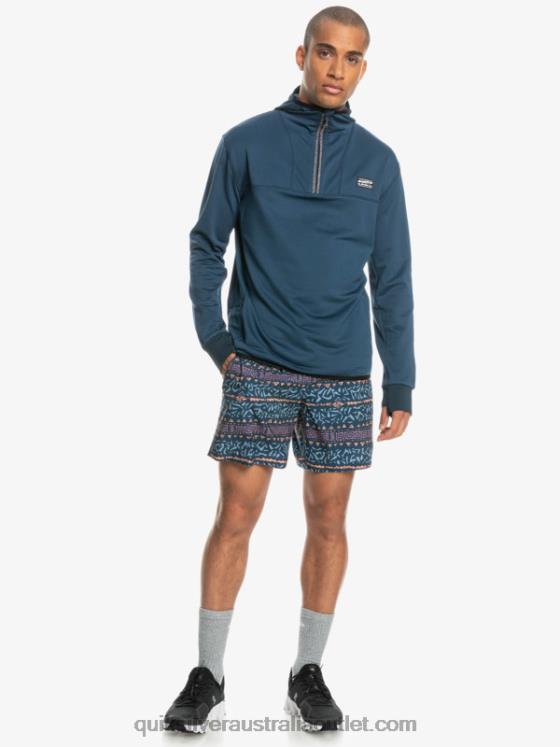 Quiksilver Men Steep Point Quarter-Zip Fleece Hoodie H2N4B1873 insignia blue