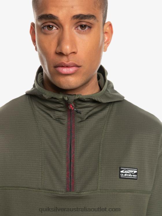 Quiksilver Men Steep Point Quarter-Zip Fleece Hoodie H2N4B1874 grape leaf