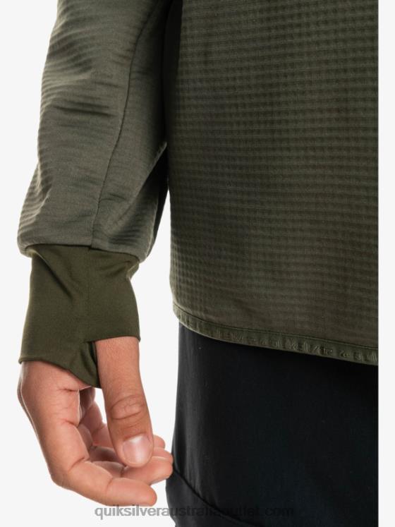 Quiksilver Men Steep Point Quarter-Zip Fleece Hoodie H2N4B1874 grape leaf