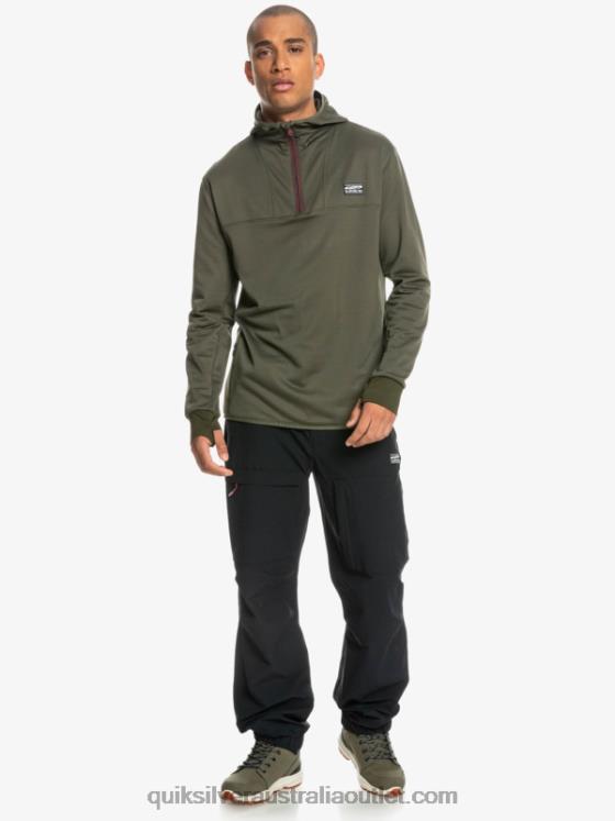 Quiksilver Men Steep Point Quarter-Zip Fleece Hoodie H2N4B1874 grape leaf