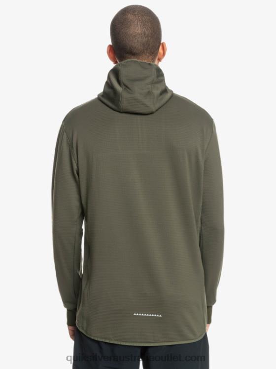 Quiksilver Men Steep Point Quarter-Zip Fleece Hoodie H2N4B1874 grape leaf