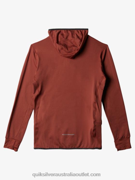 Quiksilver Men Steep Point Quarter-Zip Fleece Hoodie H2N4B1875 mahogany