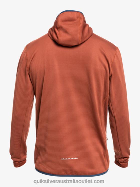 Quiksilver Men Steep Point Quarter-Zip Fleece Hoodie H2N4B1875 mahogany