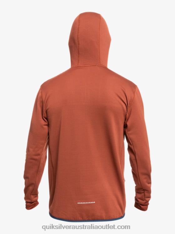 Quiksilver Men Steep Point Quarter-Zip Fleece Hoodie H2N4B1875 mahogany