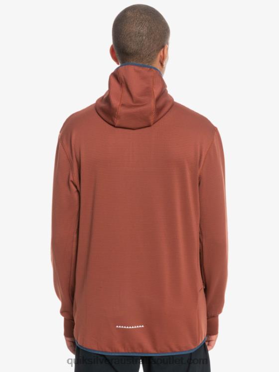 Quiksilver Men Steep Point Quarter-Zip Fleece Hoodie H2N4B1875 mahogany