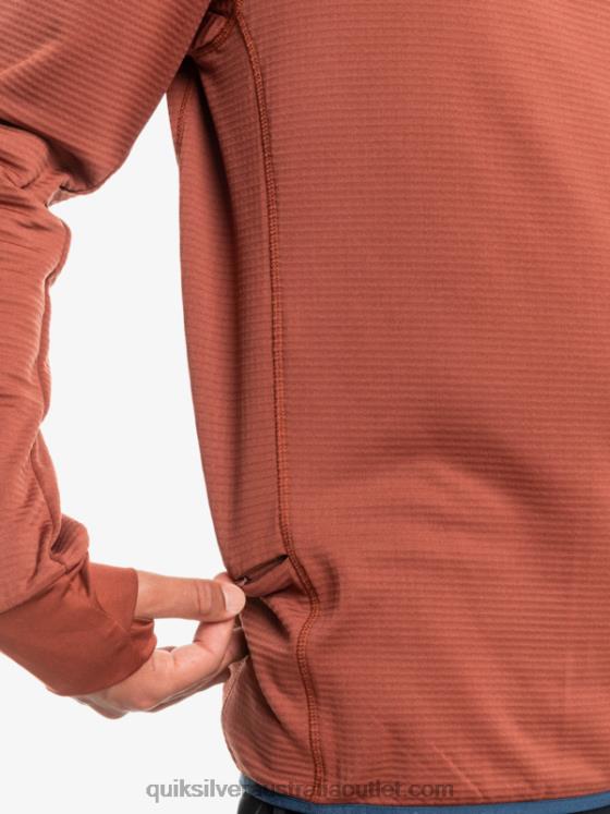 Quiksilver Men Steep Point Quarter-Zip Fleece Hoodie H2N4B1875 mahogany