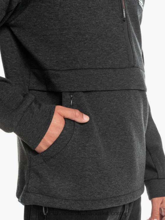 Quiksilver Men Step Off Half-Zip Hoodie H2N4B1370 phantom heather