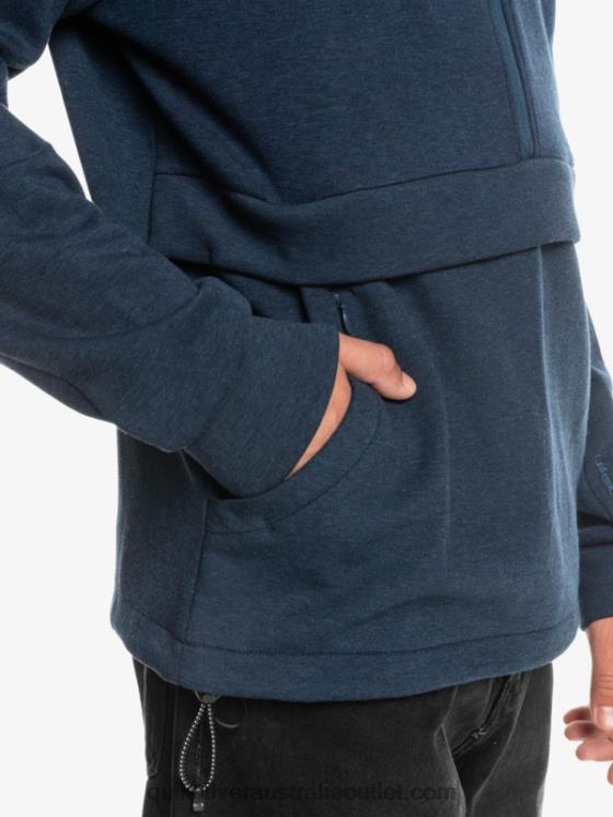 Quiksilver Men Step Off Half-Zip Hoodie H2N4B1371 insignia blue heather