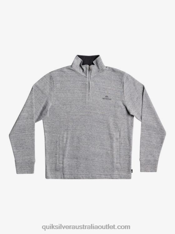 Quiksilver Men Waterman Pointsurf Zip Mock Neck Sweatshirt H2N4B1800 light grey heather