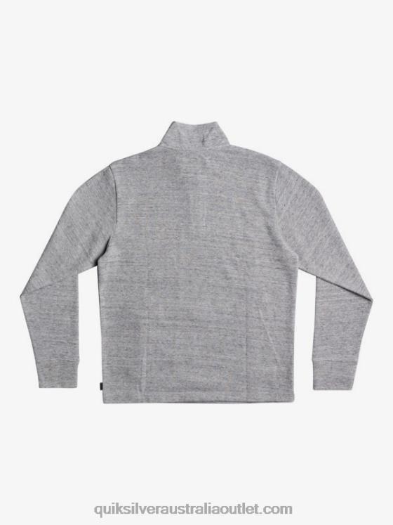 Quiksilver Men Waterman Pointsurf Zip Mock Neck Sweatshirt H2N4B1800 light grey heather