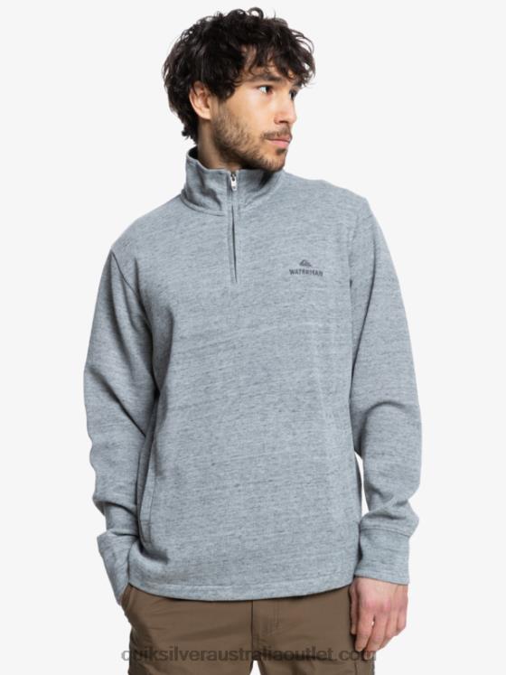 Quiksilver Men Waterman Pointsurf Zip Mock Neck Sweatshirt H2N4B1800 light grey heather