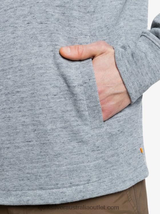 Quiksilver Men Waterman Pointsurf Zip Mock Neck Sweatshirt H2N4B1800 light grey heather