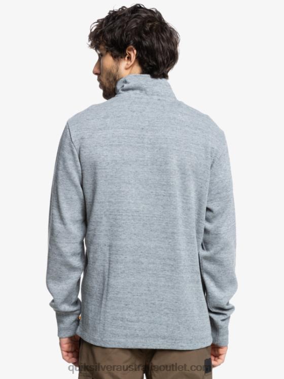Quiksilver Men Waterman Pointsurf Zip Mock Neck Sweatshirt H2N4B1800 light grey heather