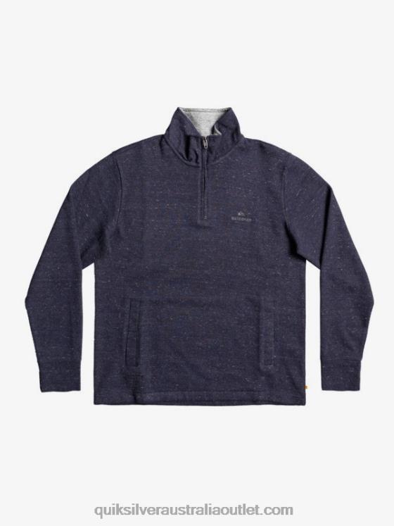 Quiksilver Men Waterman Pointsurf Zip Mock Neck Sweatshirt H2N4B1801 navy blazer heather