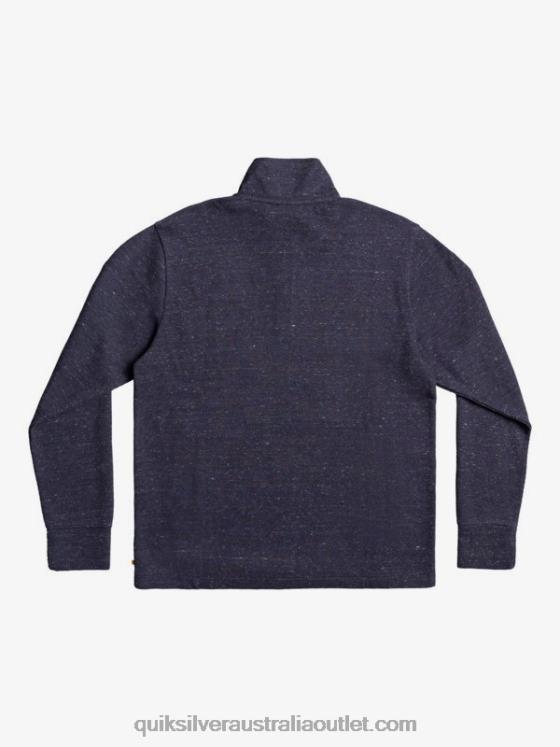Quiksilver Men Waterman Pointsurf Zip Mock Neck Sweatshirt H2N4B1801 navy blazer heather