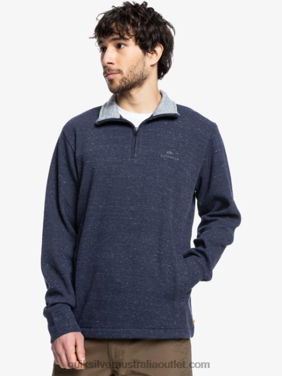 Quiksilver Men Waterman Pointsurf Zip Mock Neck Sweatshirt H2N4B1801 navy blazer heather