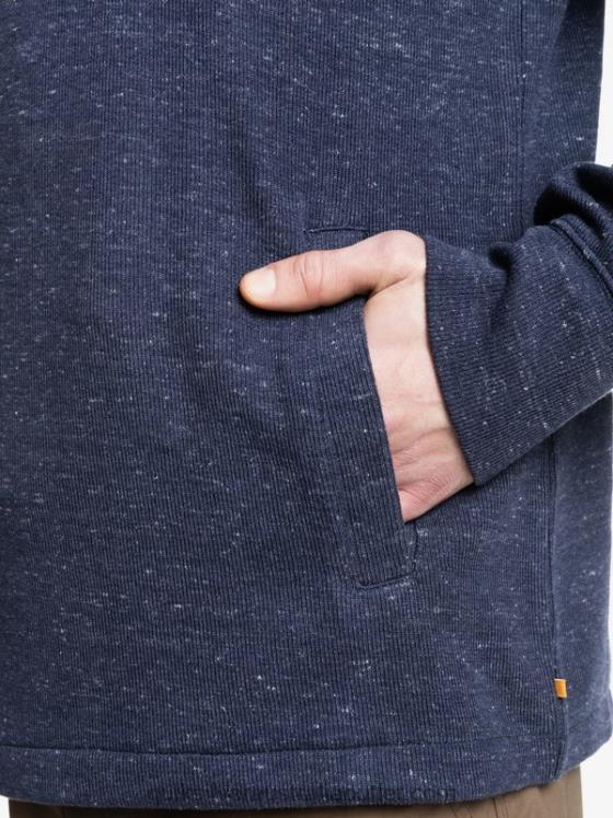 Quiksilver Men Waterman Pointsurf Zip Mock Neck Sweatshirt H2N4B1801 navy blazer heather