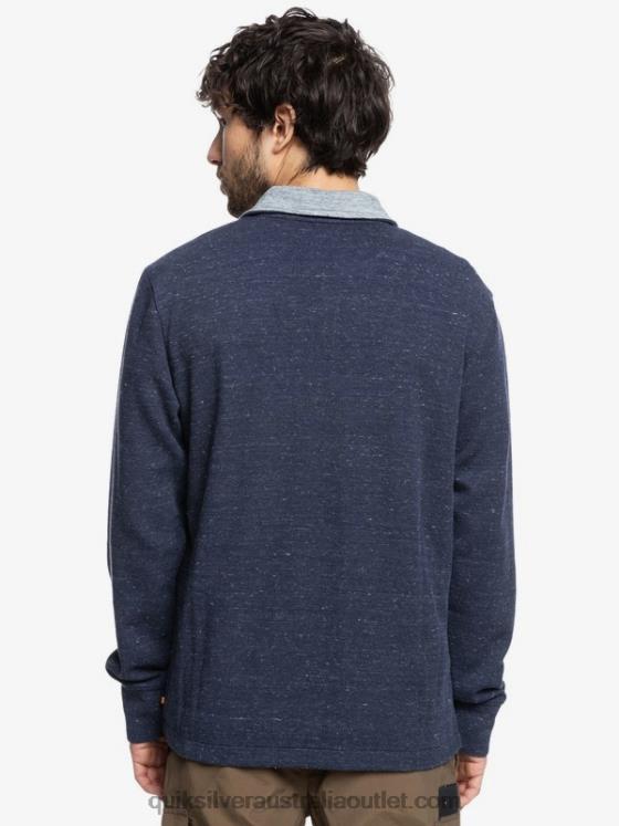 Quiksilver Men Waterman Pointsurf Zip Mock Neck Sweatshirt H2N4B1801 navy blazer heather