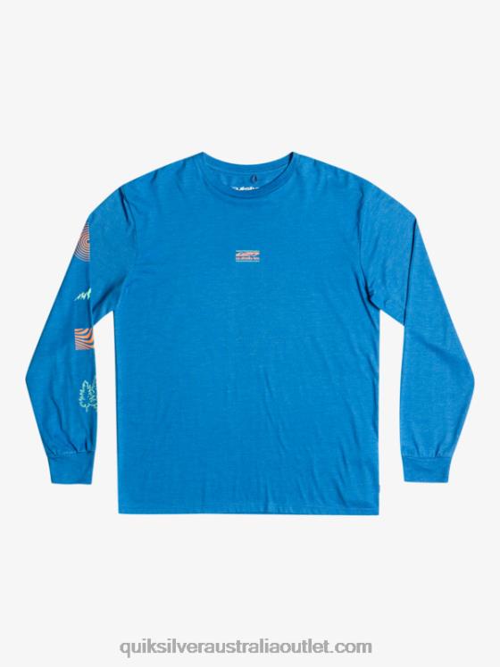 Quiksilver Men Fragment Of Nature Long Sleeve T-Shirt H2N4B1038 snorkel blue