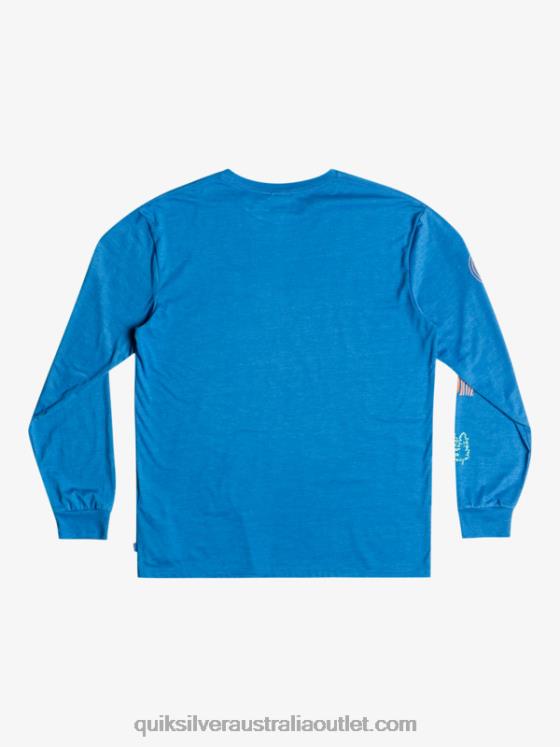 Quiksilver Men Fragment Of Nature Long Sleeve T-Shirt H2N4B1038 snorkel blue