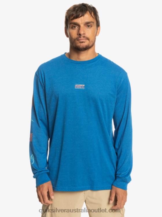 Quiksilver Men Fragment Of Nature Long Sleeve T-Shirt H2N4B1038 snorkel blue