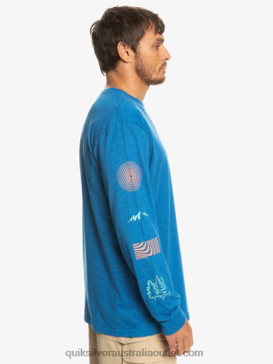 Quiksilver Men Fragment Of Nature Long Sleeve T-Shirt H2N4B1038 snorkel blue