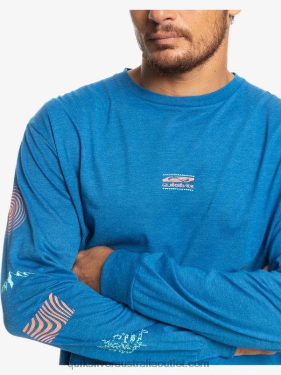 Quiksilver Men Fragment Of Nature Long Sleeve T-Shirt H2N4B1038 snorkel blue