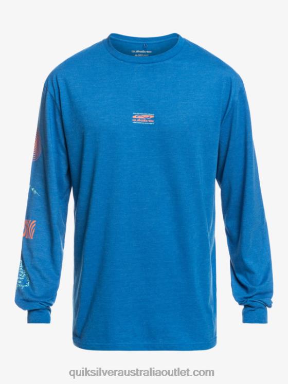 Quiksilver Men Fragment Of Nature Long Sleeve T-Shirt H2N4B1038 snorkel blue