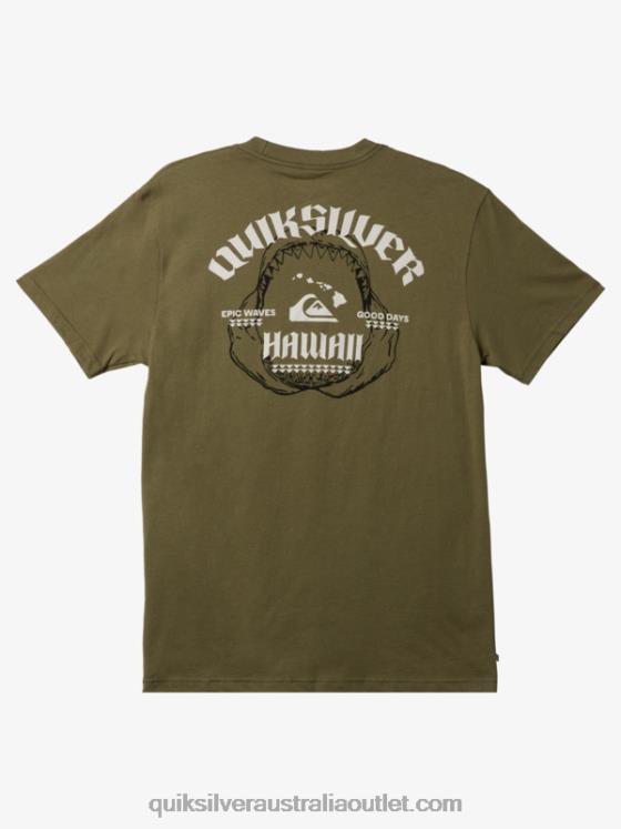 Quiksilver Men Hawaii Big Bite T-shirt H2N4B1422 four leaf clover