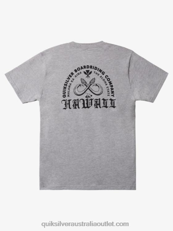 Quiksilver Men Hawaii Double Fish Hook T-shirt H2N4B1113 athletic heather