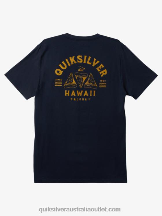 Quiksilver Men Hawaii Razor Tooth T-Shirt H2N4B158 navy blazer