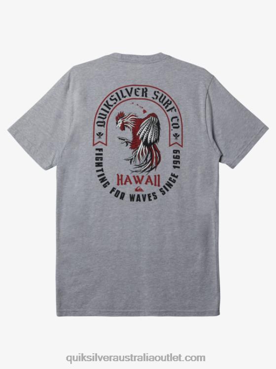 Quiksilver Men Hawaii Rooster Royal T-Shirt H2N4B673 athletic heather