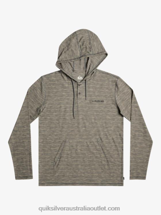 Quiksilver Men Kentin Long Sleeves Hooded T-Shirt H2N4B1353 dark slate kentin